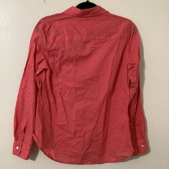 Gap Coral Polka Dot Lightweight Casual School Boyfriend Fit Button Down Shirt S - Picture 5 of 7
